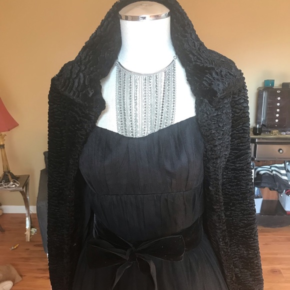 WHBM Black Crushed Velvet Coat - Picture 7 of 8